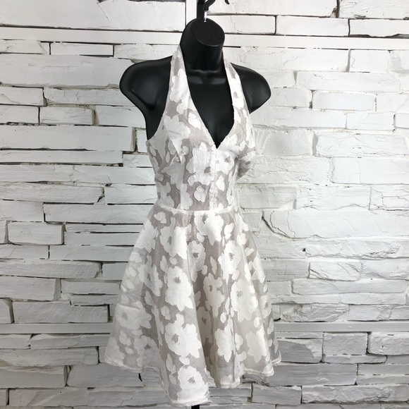 The Moon Halter Slip Floral Dress White 1368 - Picture 4 of 8